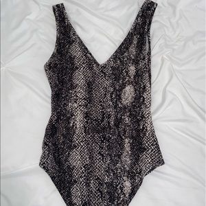 Grey Snakeskin Bodysuit